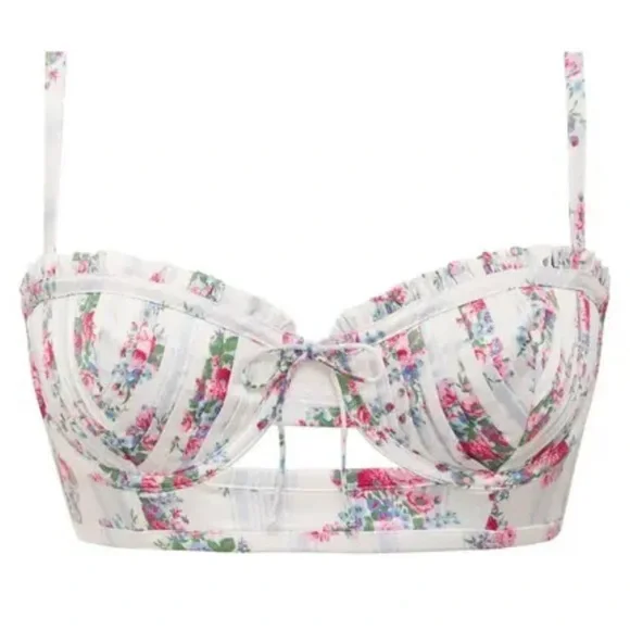FOR LOVE & LEMONS Floral Tie Bra - Women’s Size X-Small - New With Tags